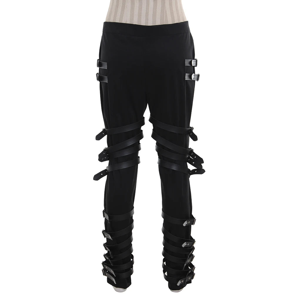 Famous Singer Costume Pants Classic Punk Black Rock Pants Stage Performance Cosplay Costume Rivet Trousers Pants