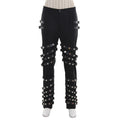 Famous Singer Costume Pants Classic Punk Black Rock Pants Stage Performance Cosplay Costume Rivet Trousers Pants