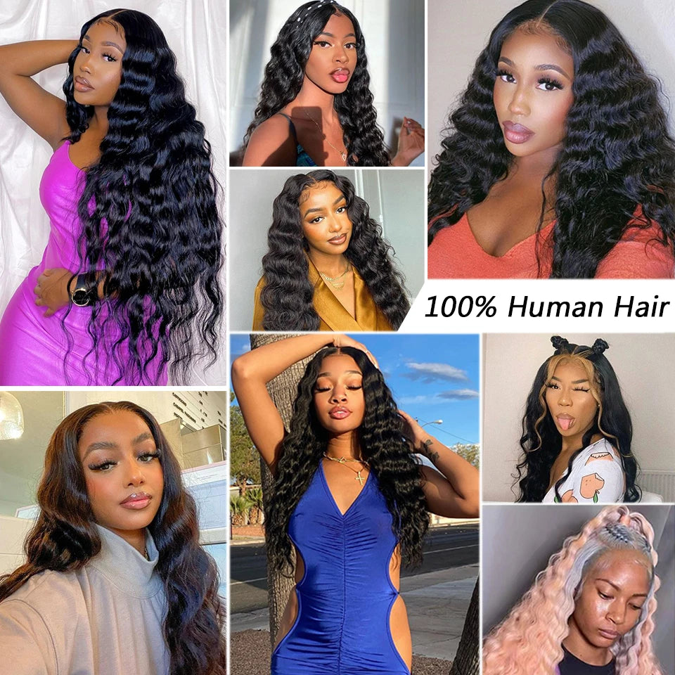 250 Density 13x6 Hd Lace Loose Deep Wave Frontal Wig 30 34Inch Glueless 13x4 Curly Lace Front Human Hair Wigs For Women On Sale