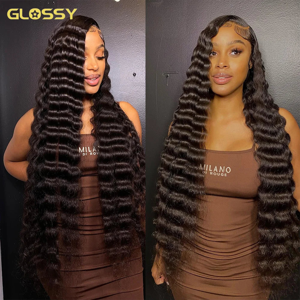 250 Density 13x6 Hd Lace Loose Deep Wave Frontal Wig 30 34Inch Glueless 13x4 Curly Lace Front Human Hair Wigs For Women On Sale
