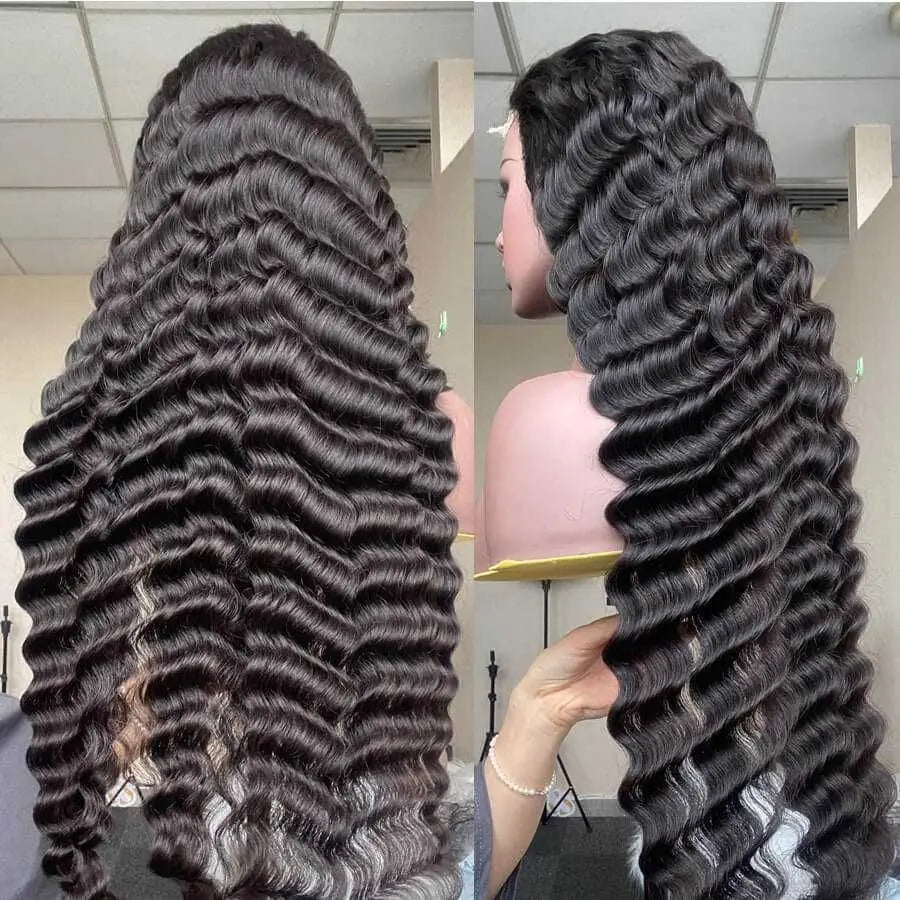 250 Density 13x6 Hd Lace Loose Deep Wave Frontal Wig 30 34Inch Glueless 13x4 Curly Lace Front Human Hair Wigs For Women On Sale