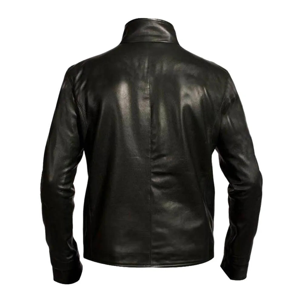 Punisher Skull Head Black Leather Jacket