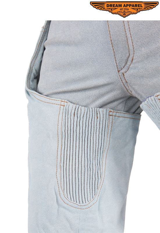 Dream Apparel Denim Look Genuine Leather Chaps