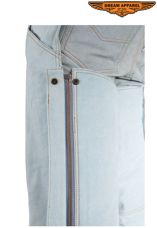 Dream Apparel Denim Look Genuine Leather Chaps