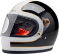 BILTWELL Gringo S Helmet - Gloss White/Black Tracker - Small 1003-566-502