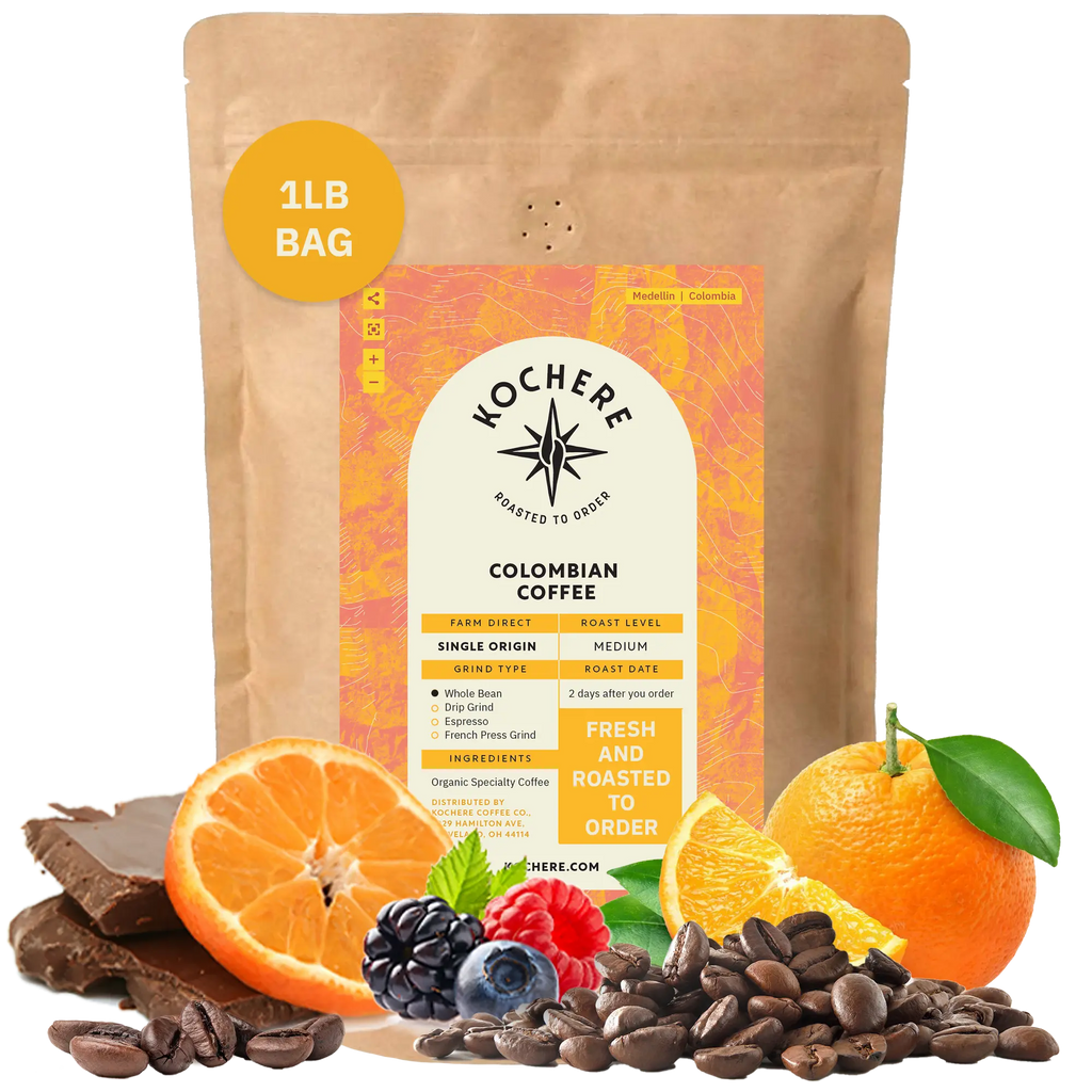 Kochere Coffee Colombian Medellin Single Origin Medium Roast - Dried Orange, Berry Notes