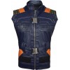 Erik Killmonger Black Panther Movie Blue Leather Vest Costume