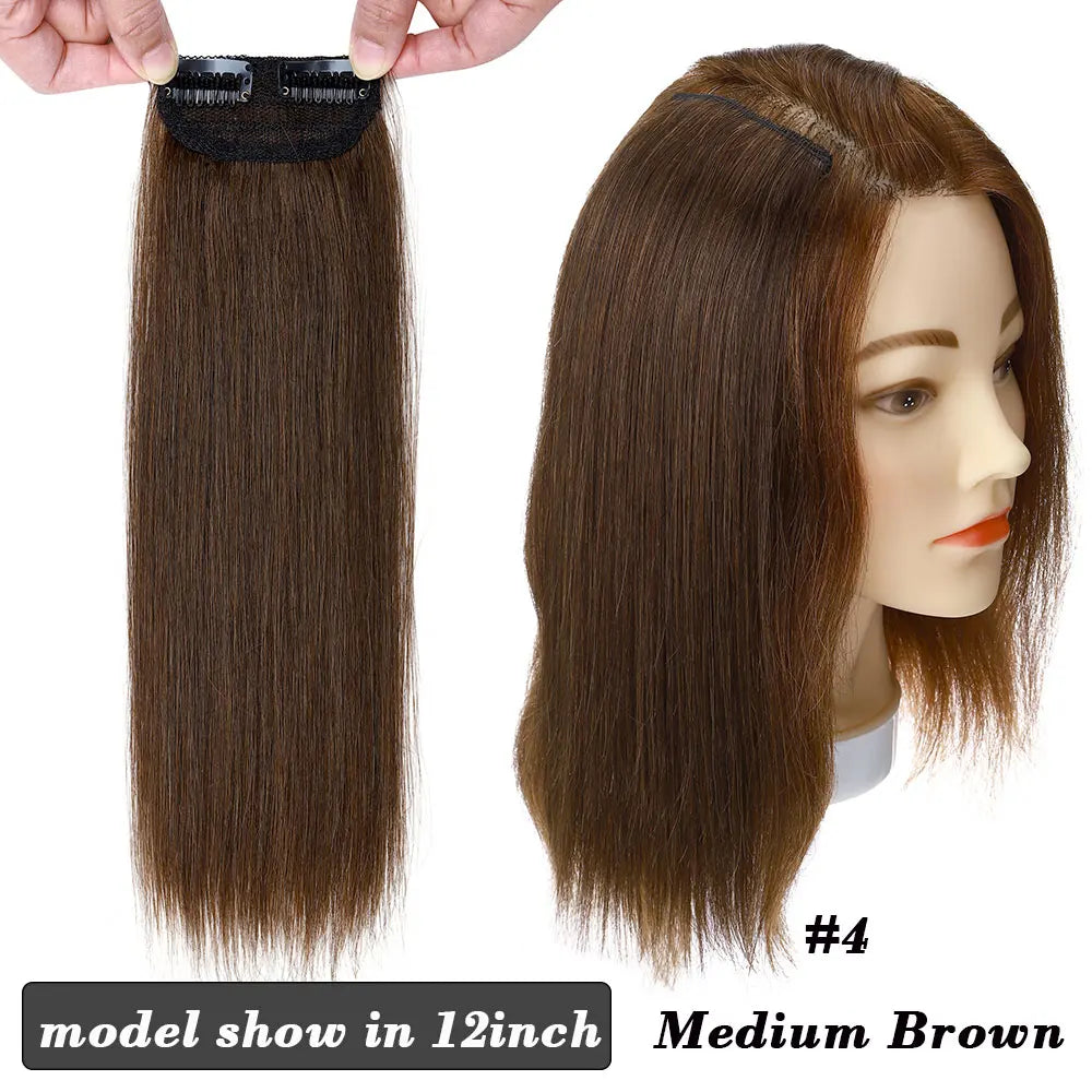 Sego Hair Pads Hairpieces 100% Human Hair Patches Invisible Clip In One Piece Hair Extensions Add Hair Volume 8g-17g