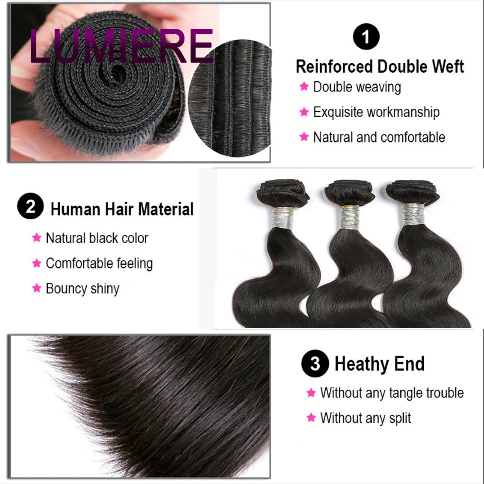 16A Body Wave Human Hair Bundles 100% Brazilian Raw Virgin Human Hair 1/3/4 Bundles Deal Thick Bundles Hair Weave Hair Wholesale