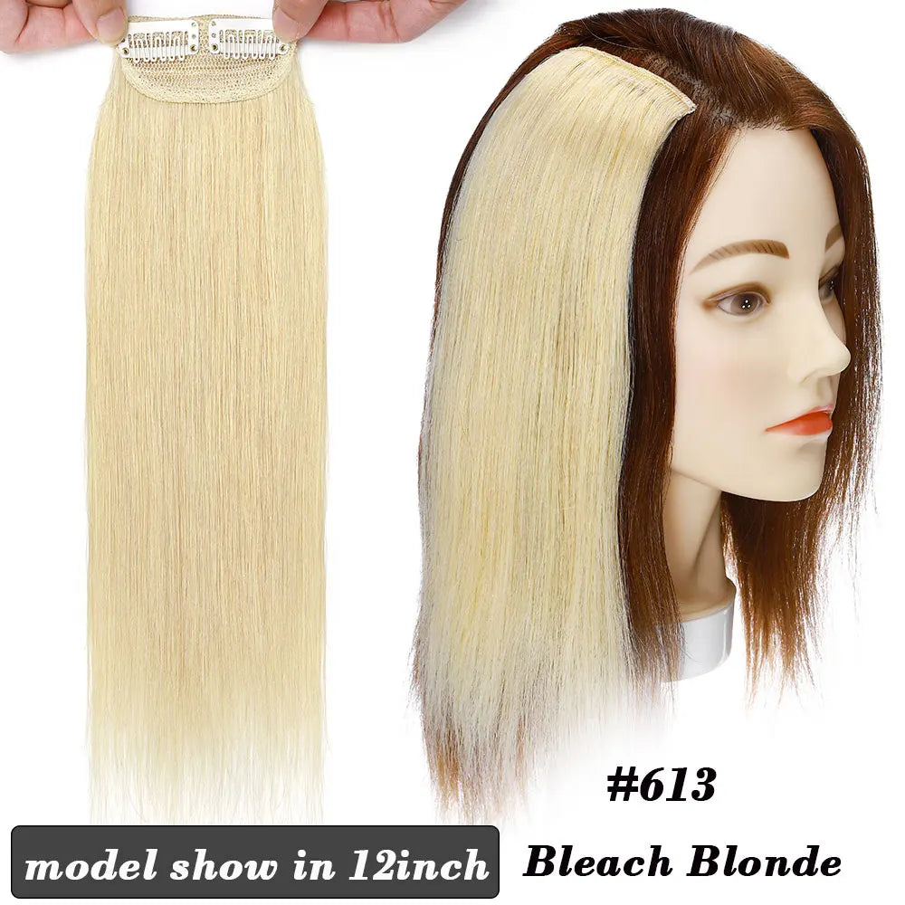 Sego Hair Pads Hairpieces 100% Human Hair Patches Invisible Clip In One Piece Hair Extensions Add Hair Volume 8g-17g