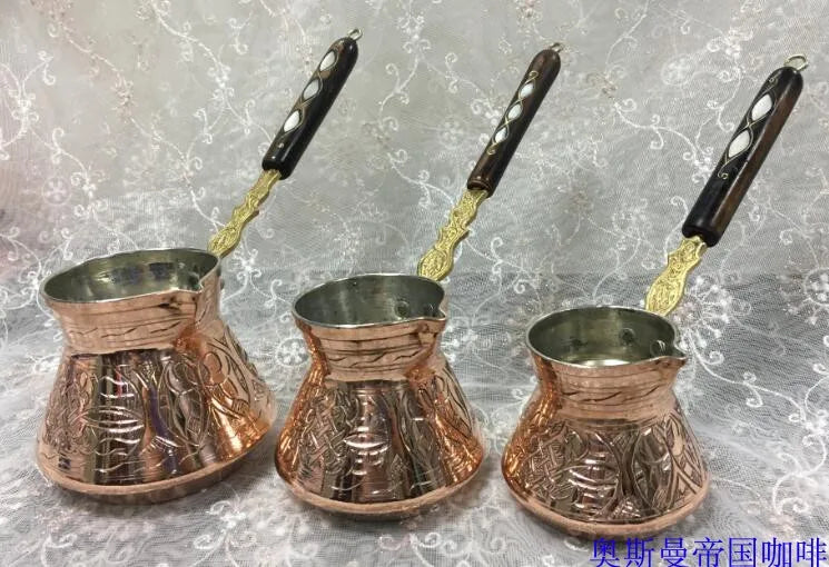 Coffee Pot Inlaid Aegean Sea Shell Copper Coffee Pot coffee maker  cafe  turkish  coffee pot  espresso  turkish coffee pot