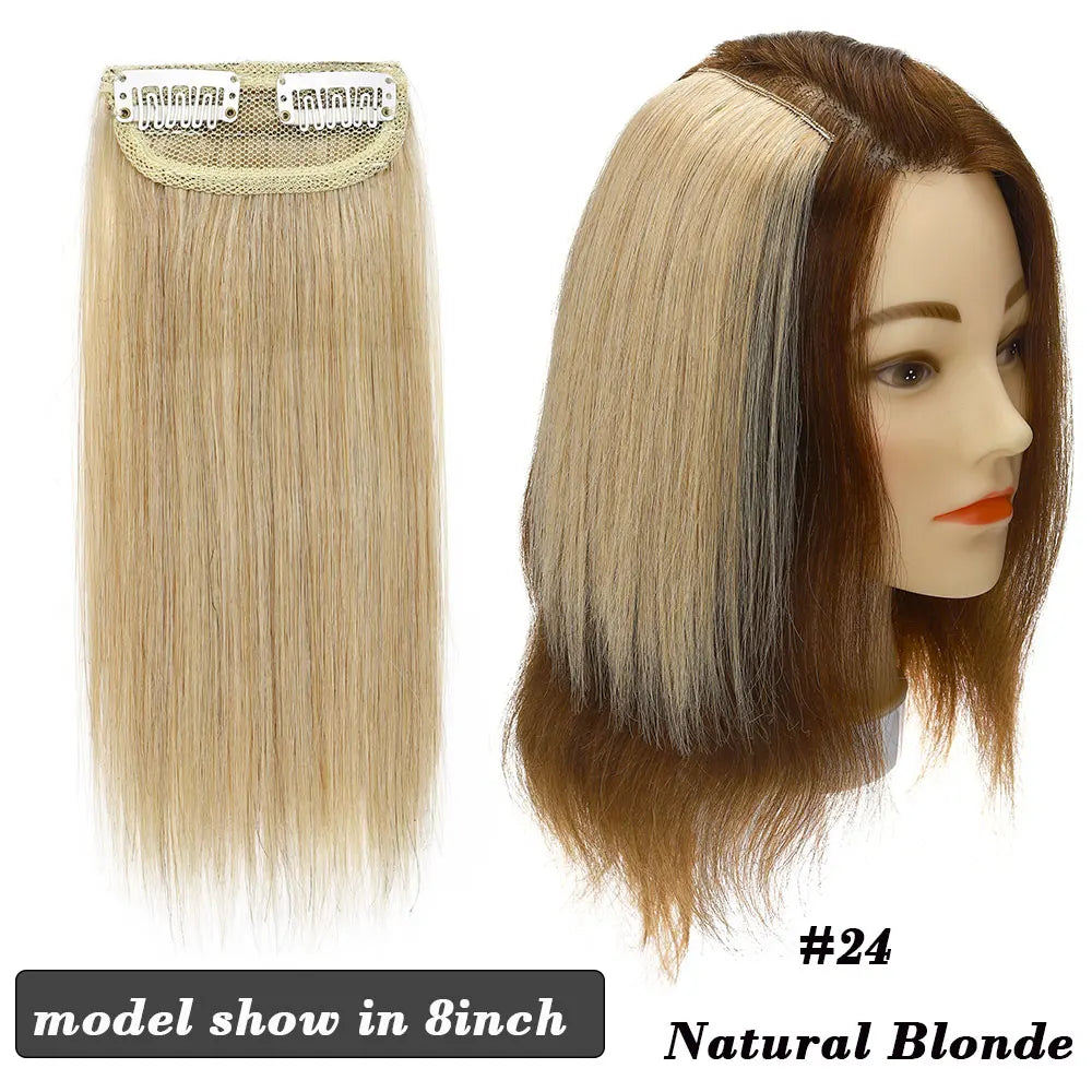 Sego Hair Pads Hairpieces 100% Human Hair Patches Invisible Clip In One Piece Hair Extensions Add Hair Volume 8g-17g