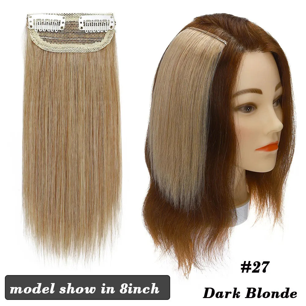 Sego Hair Pads Hairpieces 100% Human Hair Patches Invisible Clip In One Piece Hair Extensions Add Hair Volume 8g-17g