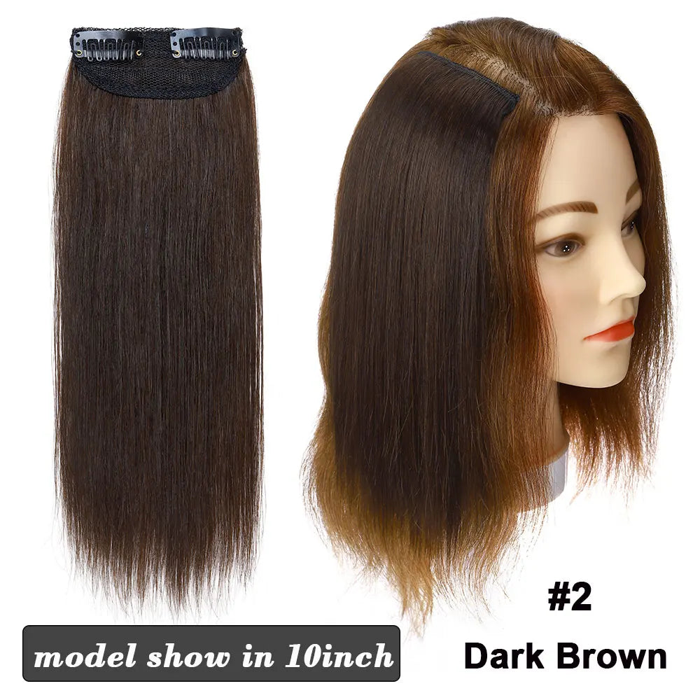 Sego Hair Pads Hairpieces 100% Human Hair Patches Invisible Clip In One Piece Hair Extensions Add Hair Volume 8g-17g