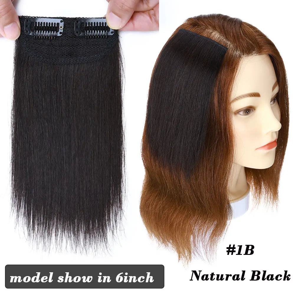 Sego Hair Pads Hairpieces 100% Human Hair Patches Invisible Clip In One Piece Hair Extensions Add Hair Volume 8g-17g