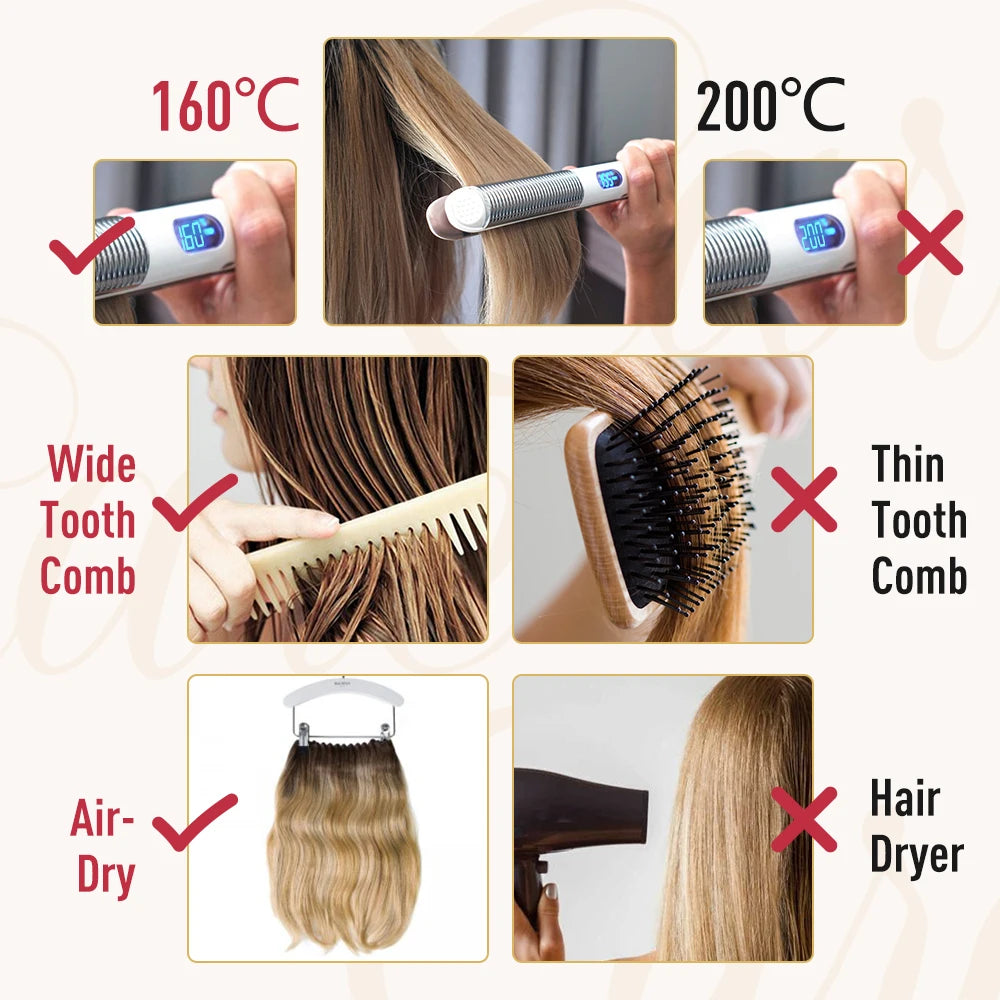Moresoo Nano Hair Extensions Human Hair Extensions Brazilian Hair Natural Nano Ring Hair Extensions Human Hair Nano Tip 50G/50S