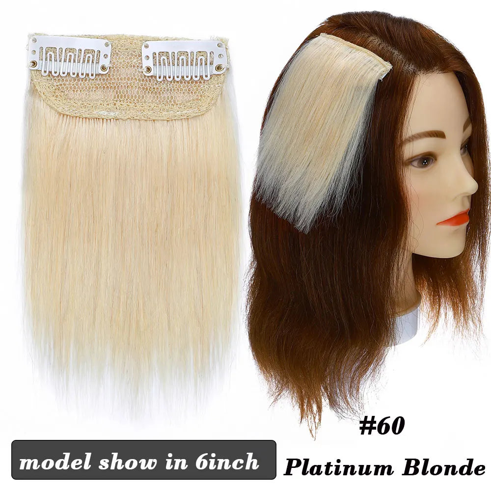 Sego Hair Pads Hairpieces 100% Human Hair Patches Invisible Clip In One Piece Hair Extensions Add Hair Volume 8g-17g