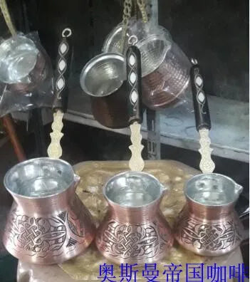 Coffee Pot Inlaid Aegean Sea Shell Copper Coffee Pot coffee maker  cafe  turkish  coffee pot  espresso  turkish coffee pot