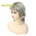 Short Ombre Blonde Wig Synthetic Bob Straight Hair With Bangs Women Natural Daily Wear Wig