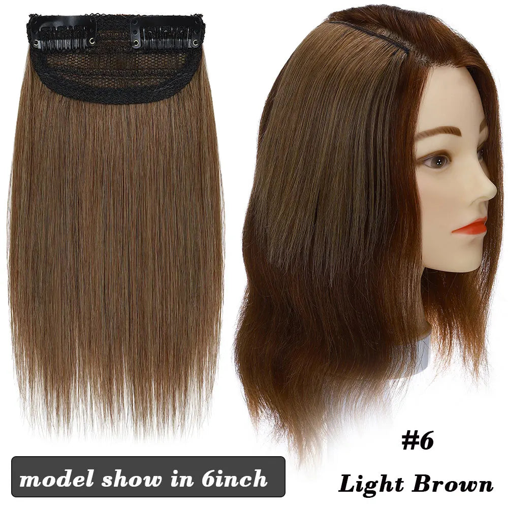 Sego Hair Pads Hairpieces 100% Human Hair Patches Invisible Clip In One Piece Hair Extensions Add Hair Volume 8g-17g