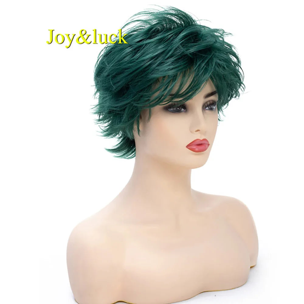 Short Ombre Blonde Wig Synthetic Bob Straight Hair With Bangs Women Natural Daily Wear Wig