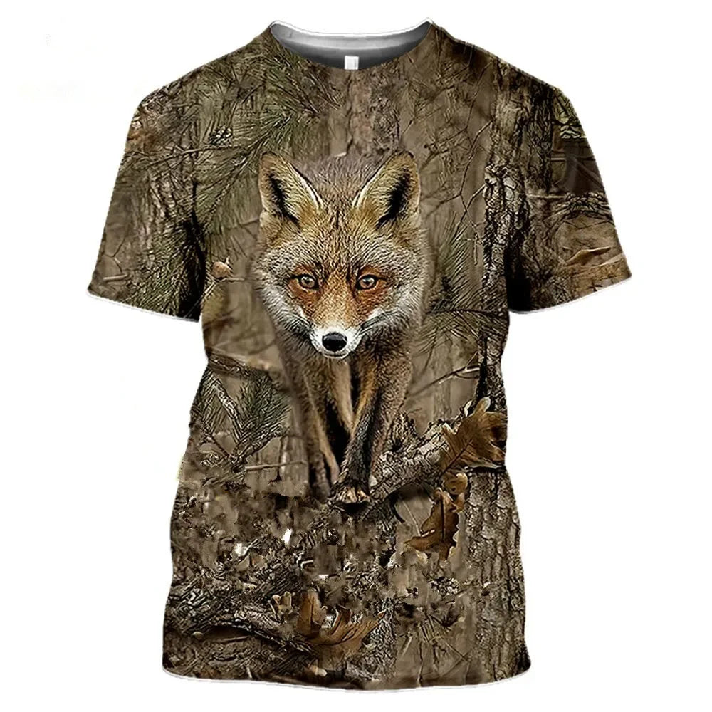 Camouflage Hunting Animal Wild Boar 3d T-shirt Summer Casual Men's T-shirt Fashion Street Women's Pullover Short Sleeve