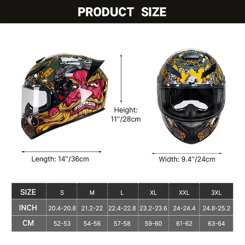 Adult Helmets For Motorcycle Full Face Helmet HD Visors Capacete De Moto Capacetes DOT Approved