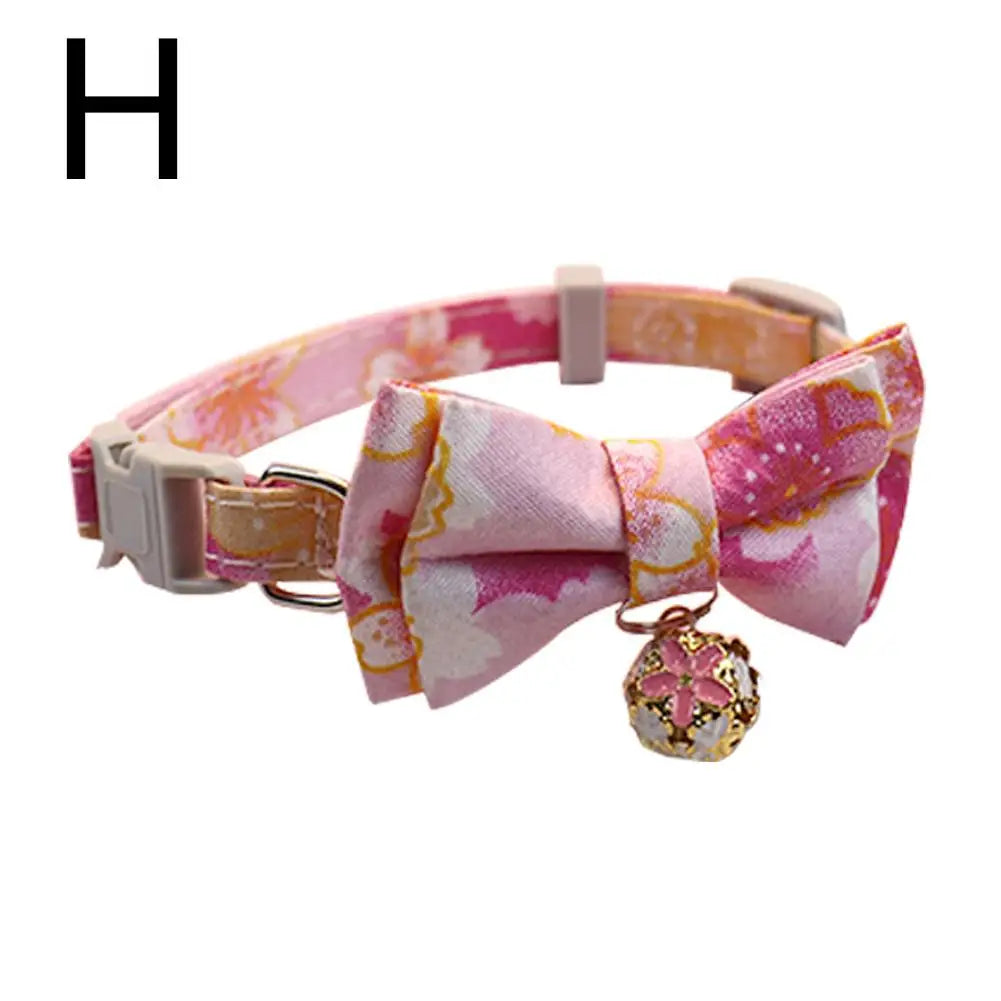 Cute Cat Collar with Bow Tie Cute Plaid Pattern Dog Collar with Bow tie and Durable Buckle Collar for Small Medium Pet