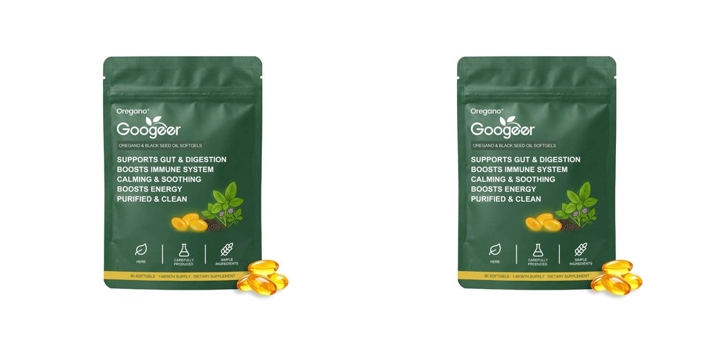 Oregano Black Seed Oil Softgels 60pcs Herbal Supplement for Gut Digestion Immune Energy Support Clean Wellness Formula