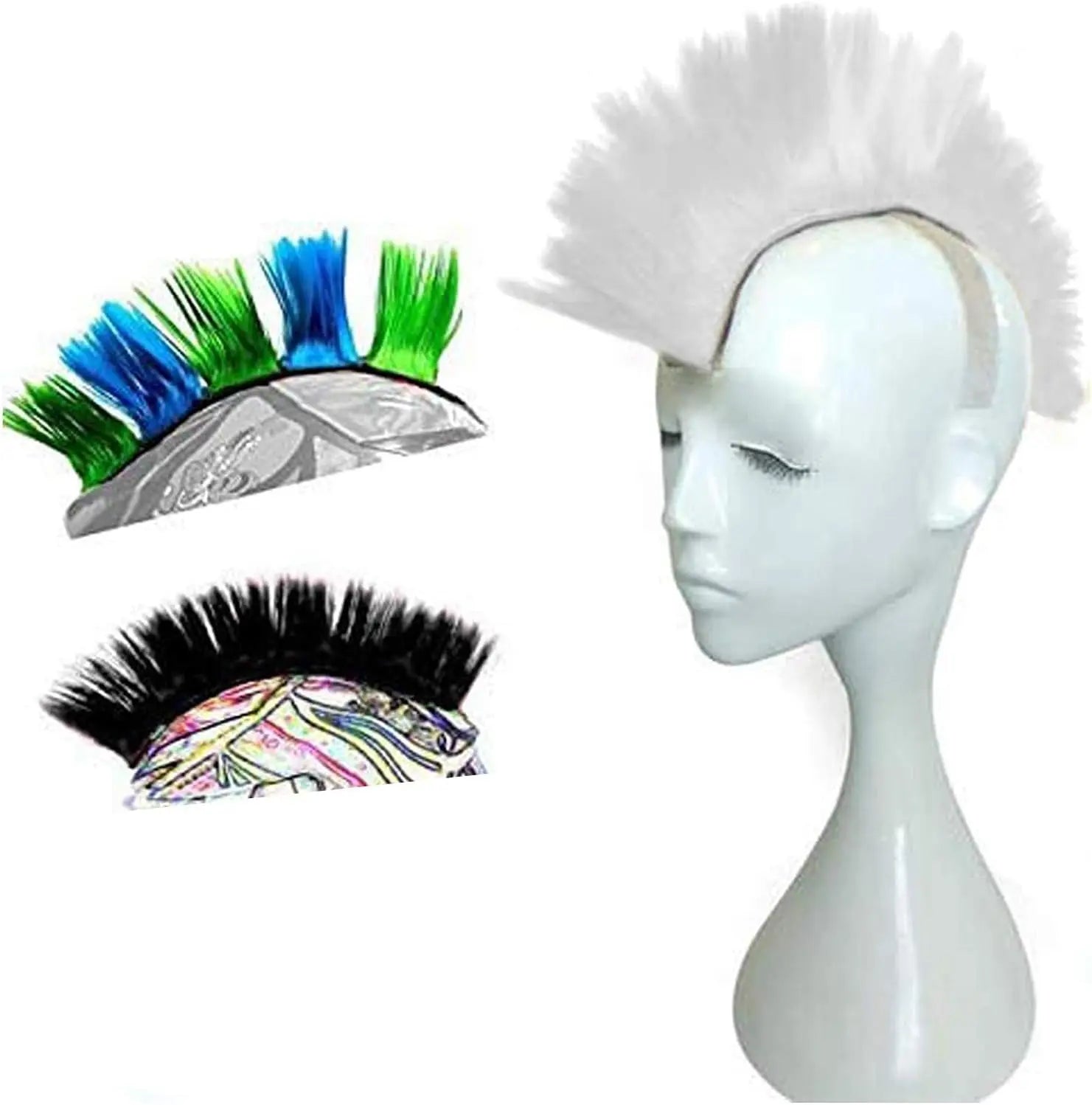 Synthetic Wigs Helmet Hawks Motorcycle Helmet Mohawk for Bicycle/Almost Helmet/Stick Reusable Design (Helmet Not Included)