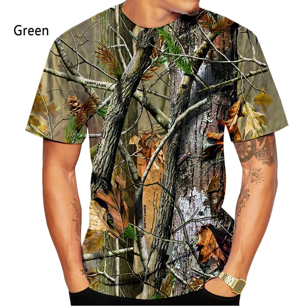 Hunting Camouflage T-Shirt Summer T Shirt Man 3D Printing Streetwear Clothing Short Sleeve Clothes Luxury T-Shirt Men Clothing