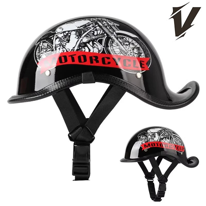 Motorcycle Helmet — Retro Street-Style Helmet All-Season Use Unisex Street Riding Protective Gear Safety Protective Equipment