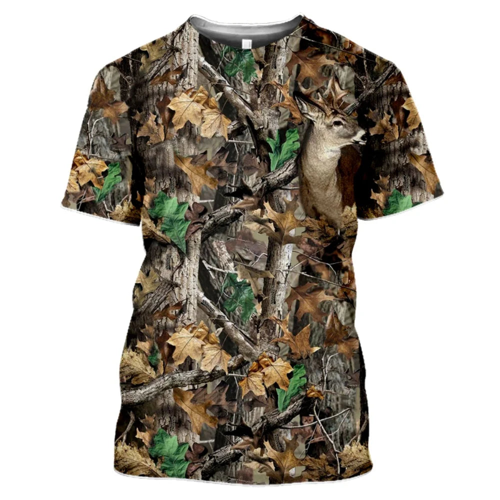 Hunting Camouflage T-Shirt Summer T Shirt Man 3D Printing Streetwear Clothing Short Sleeve Clothes Luxury T-Shirt Men Clothing