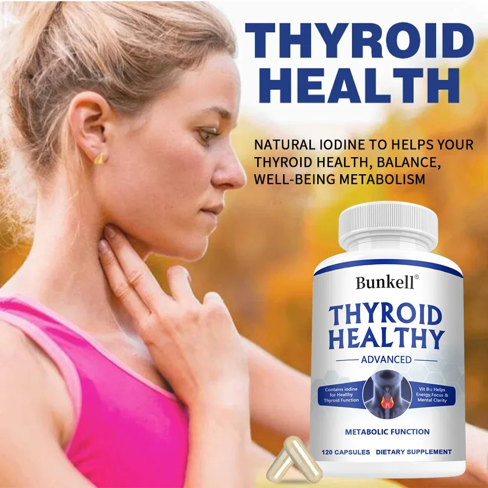Thyroid Support Supplement for Women and Men, with Iodine, B12 and L-Tyrosine, Supports Hormone Health, Energy and Metabolism