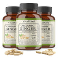 Ginger Supplement, Organic Ginger Root Capsules, 950 Mg, Improves Digestion and Absorption, 120 Vegan Capsules