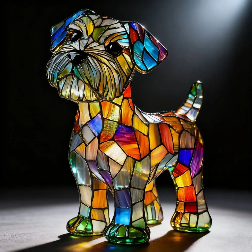LED Night Light Glowing Dog Series Artistic Animal Statues French Bulldog Labrador Retriever Golden Retriever Resin Ornaments