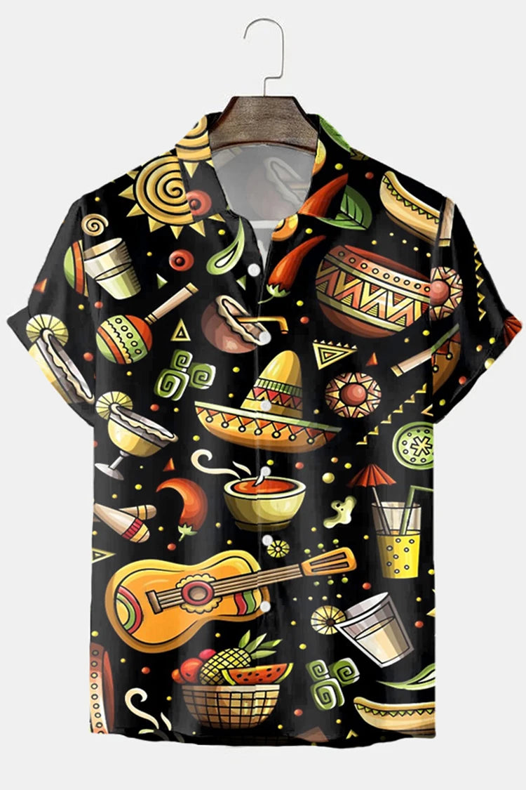 New Hawaiian Shirt For Men Skull 3d Printed Beach Shirt Short Sleeve Button Casual Men's Skull Shirts Oversized Camisa S-5XL