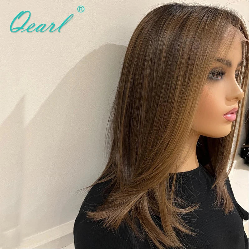 New in Natural Hair Wig Light Brown 100% Human Hair Wigs for Women 13x4 Lace Frontal Wig Small Large Size Cap Glueless Qearl