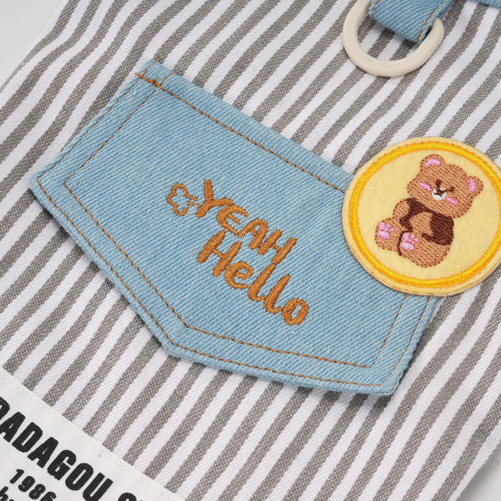 Pet dog cat clothing breathable denim pet clothes for spring summer new striped Jean Teddy Vest Yorkshire Shirt Apparel Supplies