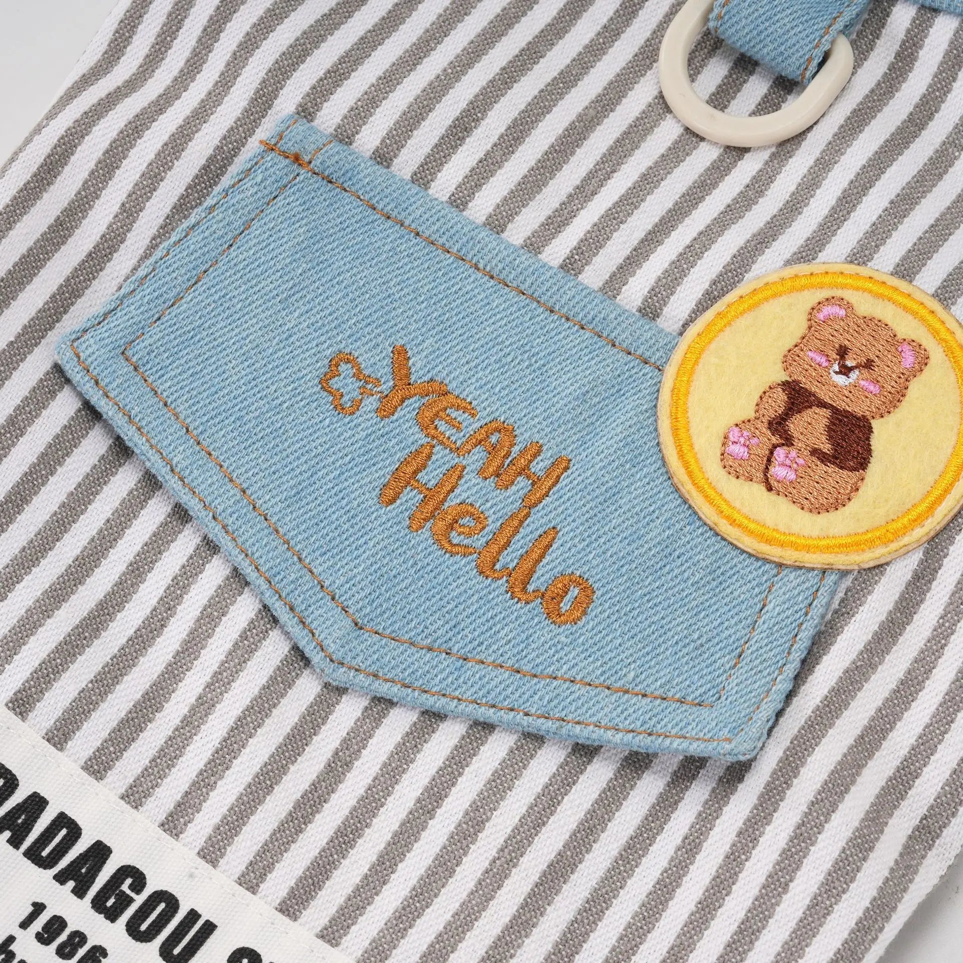 Pet dog cat clothing breathable denim pet clothes for spring summer new striped Jean Teddy Vest Yorkshire Shirt Apparel Supplies