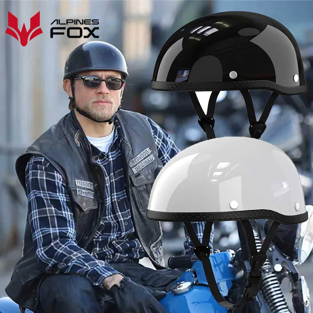 Half Face Motorcycle Helmet Vintage Cafe Racer Retro Scooter Jet Helmet Cruiser Vintage Open Face Helmets With DOT Certified