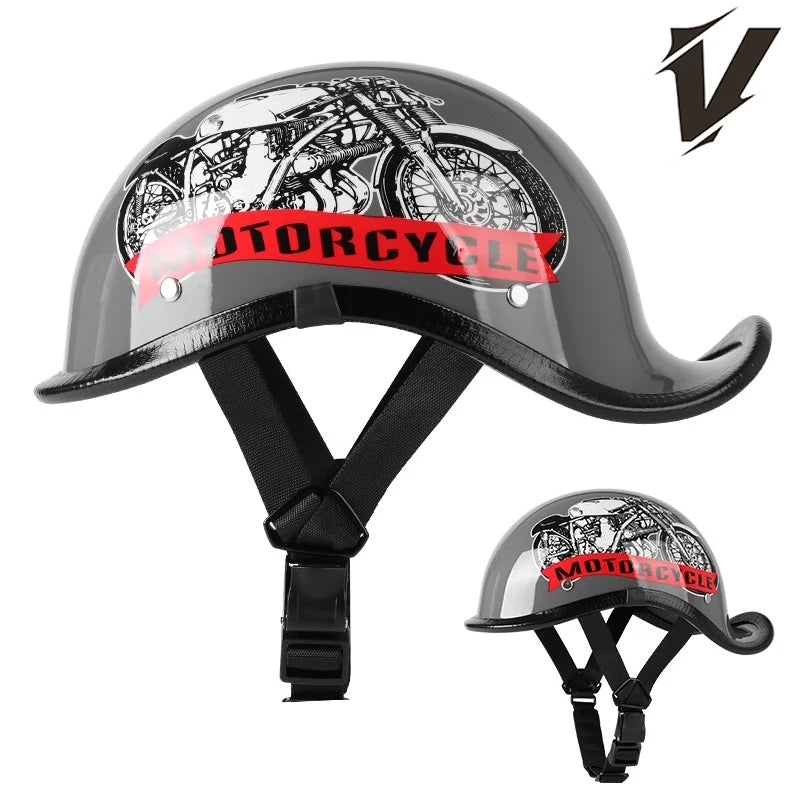 Motorcycle Helmet — Retro Street-Style Helmet All-Season Use Unisex Street Riding Protective Gear Safety Protective Equipment