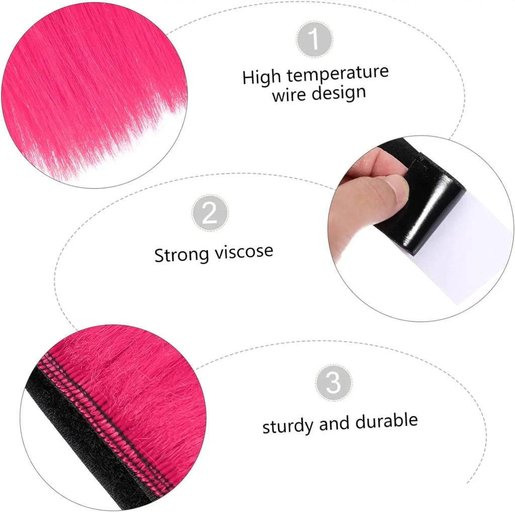 Helmet Mohawk Synthetic wig Decorative Riding Helmet Wig Adhesive Mohawk for Motorcycle Bicycle Ski lmost Helmet Accessories