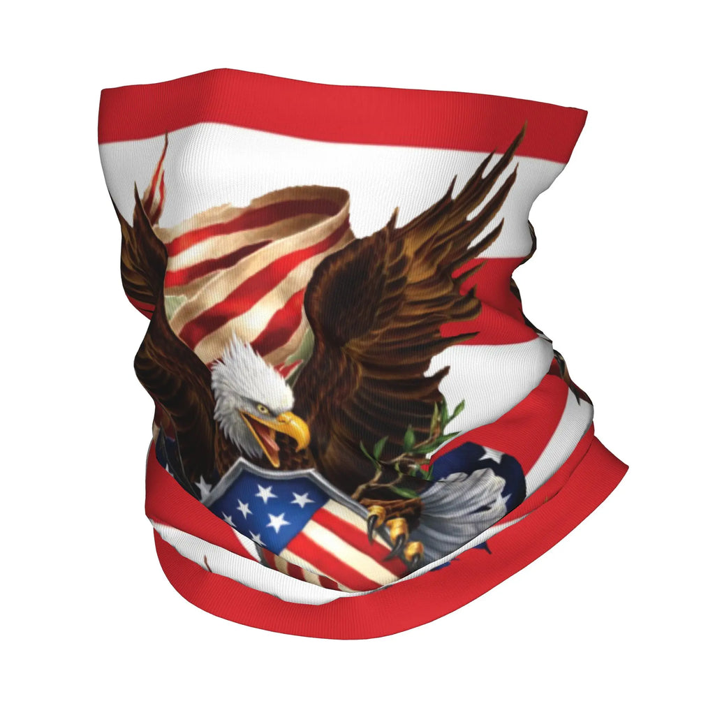 Custom Vintage American Flag Bandana Neck Gaiter for Hiking Hunting Women Men Wrap Scarf USA Proud Balaclava Warmer