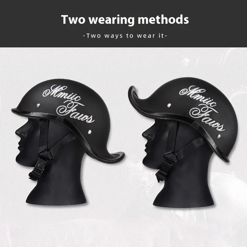 Motorcycle Helmet — Retro Street-Style Helmet All-Season Use Unisex Street Riding Protective Gear Safety Protective Equipment