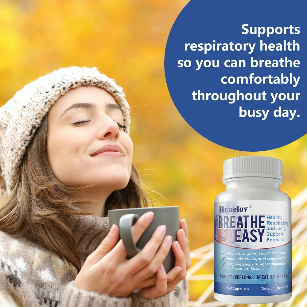 Lung Health Supplements - Helps Strengthen Comfort To The Lungs and Bronchial System Supports Clear Lungs and Easy Breathing