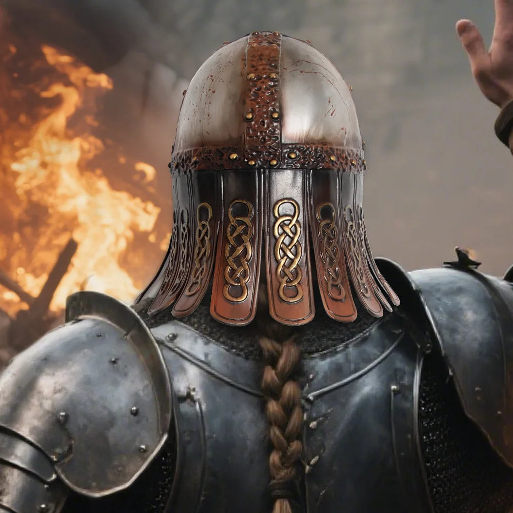 Renaissance Retro Style Viking Helmet Halloween Party LARP Theater Performance Cosplay Prop Medieval