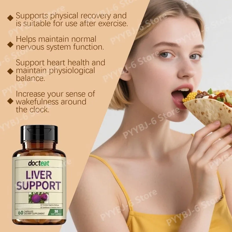Digestive Wellness Formula Capsules Milk Thistle Artichoke Zinc Supports Gut Health Dietary Supplement for Adults 60 Capsule