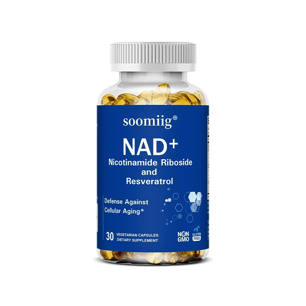 NAD Supplement, with Resveratrol - Support Cellular Health, Stamina & Healthy Aging, Promotes Blood Circulation