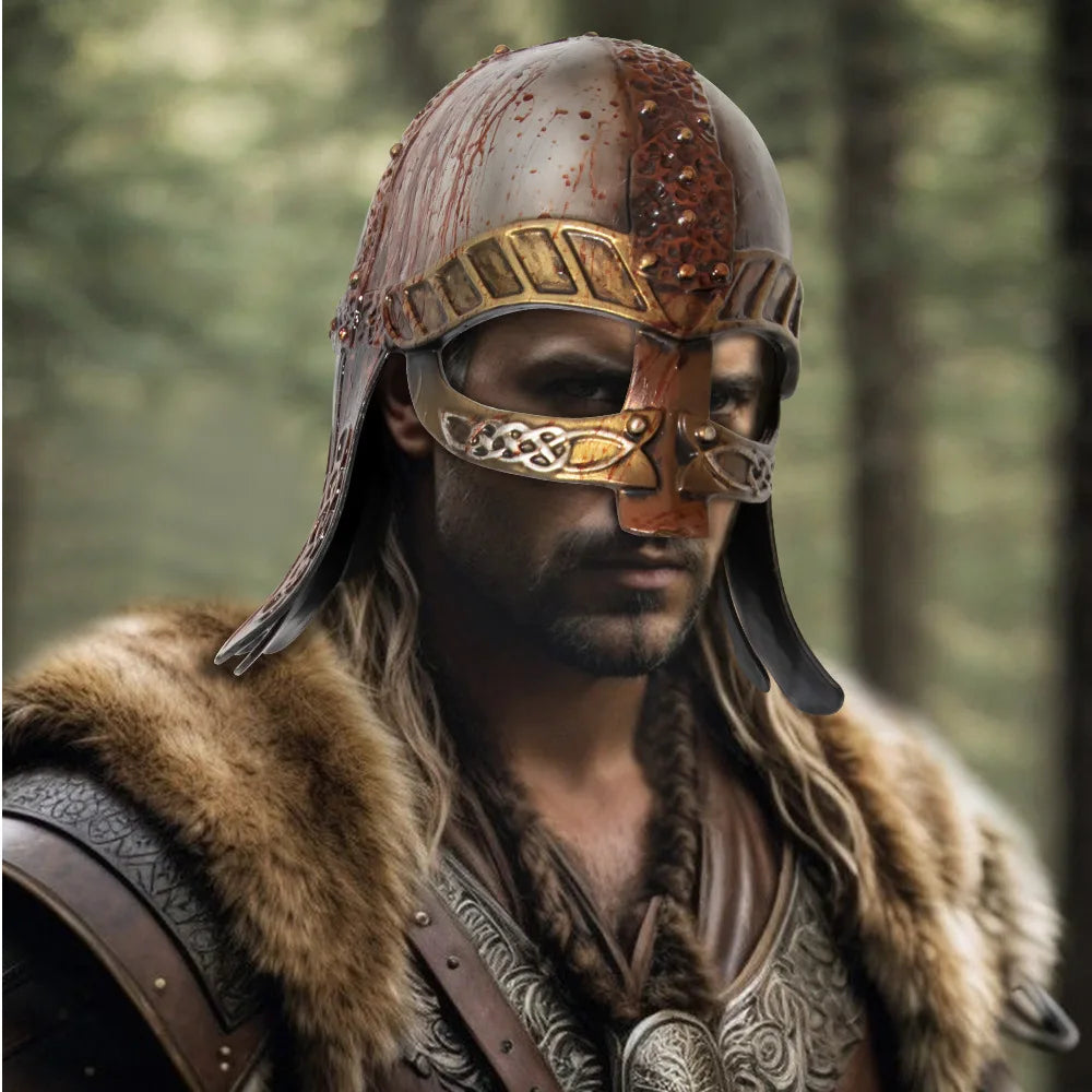 Renaissance Retro Style Viking Helmet Halloween Party LARP Theater Performance Cosplay Prop Medieval